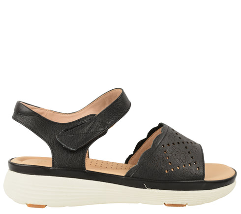 Sandale casual, dama, FORMAZIONE, 90332 negru, piele naturala